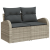 Zestaw 6-elementowy sofa ogrodowa z jasnoszarymi poduszkami z poli rattan