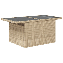 Zestaw Sof z Poduszkami 9 Części Beżowy Poli Rattan