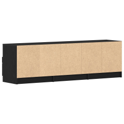 Szafka RTV Czarny Dąb 150x33,5x45 cm Z Drewna Inżynieryjnego