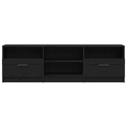 Szafka RTV Czarny Dąb 150x33,5x45 cm Z Drewna Inżynieryjnego