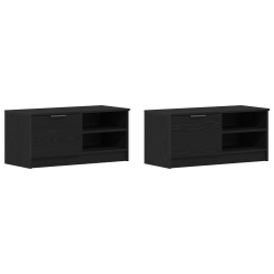 Szafka RTV 2 szt. Czarny Dąb 80x35x36,5 cm Płyta wiórowa