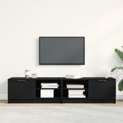 Szafka RTV 2 szt. Czarny Dąb 80x35x36,5 cm Płyta wiórowa