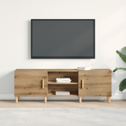 Stojak na telewizor w odcieniu dębu rzemieślniczego - 150x30x50 cm - Wykonany z drewna inżynieryjnego