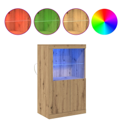 Szafka z oświetleniem LED Dąb rzemieślniczy 60,5x37x100 cm