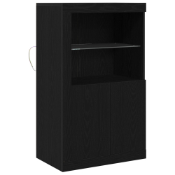 Szafka sideboard z oświetleniem LED czarny dąb 60,5x37x100 cm