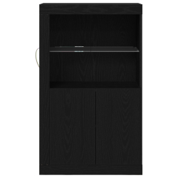 Szafka sideboard z oświetleniem LED czarny dąb 60,5x37x100 cm