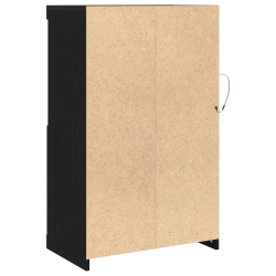 Szafka sideboard z oświetleniem LED czarny dąb 60,5x37x100 cm