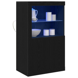 Szafka sideboard z oświetleniem LED czarny dąb 60,5x37x100 cm