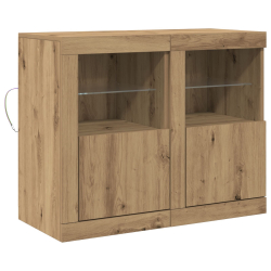 Szafka boczna z oświetleniem LED 2 sztuki Dąb rzemieślniczy 41x37x67 cm