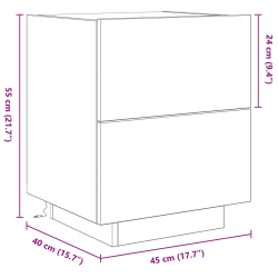 Szafka nocna z oświetleniem LED Stare drewno 45x40x55 cm