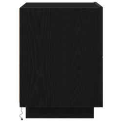 Szafki nocne z LED 2 sztuki Czarny Dąb 45x40x55 cm