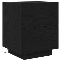 Szafki nocne z LED 2 sztuki Czarny Dąb 45x40x55 cm