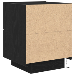 Szafki nocne z LED 2 sztuki Czarny Dąb 45x40x55 cm