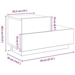 Szafka nocna z diodami LED Stare drewno 100x36x49 cm