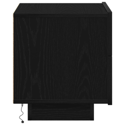 Szafka nocna z oświetleniem LED czarny dąb 100x36x49 cm