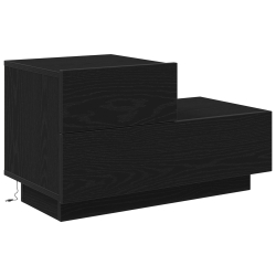Szafka nocna z oświetleniem LED czarny dąb 100x36x49 cm