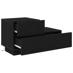 Szafka nocna z oświetleniem LED czarny dąb 100x36x49 cm