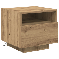 Stoliki nocne z lampkami LED 2 szt. Dąb rzemieślniczy 40x39x37 cm