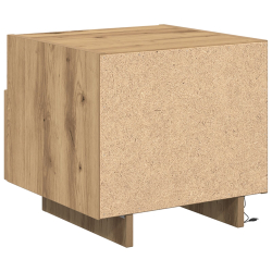 Stoliki nocne z lampkami LED 2 szt. Dąb rzemieślniczy 40x39x37 cm
