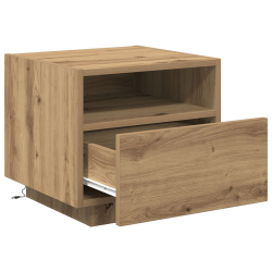 Stoliki nocne z lampkami LED 2 szt. Dąb rzemieślniczy 40x39x37 cm