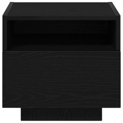 Widok X Stolik nocny z lampkami LED 2 sztuki Czarny Dąb 40x39x37 cm