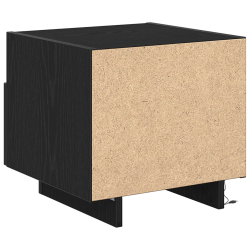 Widok X Stolik nocny z lampkami LED 2 sztuki Czarny Dąb 40x39x37 cm