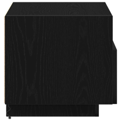 Widok X Stolik nocny z lampkami LED 2 sztuki Czarny Dąb 40x39x37 cm