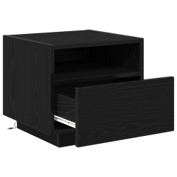 Widok X Stolik nocny z lampkami LED 2 sztuki Czarny Dąb 40x39x37 cm
