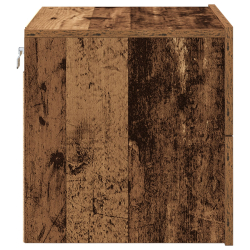 Szafka nocna z LED na ścianę ze starego drewna 50x39x41 cm