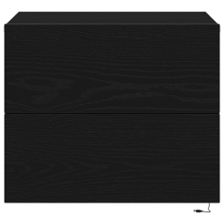 Szafka nocna z oświetleniem LED, montowana na ścianie, dąb czarny 50x39x41 cm