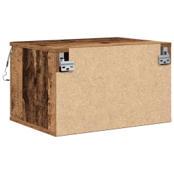 Szafka nocna z oświetleniem LED, montowana na ścianie, stary drewniany wygląd 50x36x30 cm