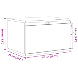 Szafka nocna z LED, montowana na ścianie, dąb rzemieślniczy 50x36x30 cm