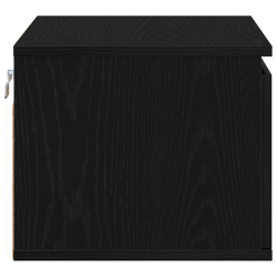 Szafka nocna z LED, montowana na ścianie, czarny dąb 50x36x30 cm