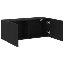Szafka TV na Ścianę Czarny Dąb 100x30x41 cm Drewno inżynieryjne