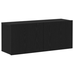 Szafka TV na Ścianę Czarny Dąb 100x30x41 cm Drewno inżynieryjne