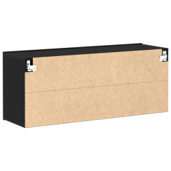 Szafka TV na Ścianę Czarny Dąb 100x30x41 cm Drewno inżynieryjne