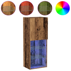 Szafka RTV z Oświetleniem LED Stare Drewno 40,5x30x102 cm