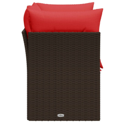 Sofa ogrodowa z poduszkami, 2-osobowa, brązowa, polirattan