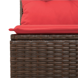 Sofa ogrodowa z poduszkami, 3-osobowa, brązowa, polirattan