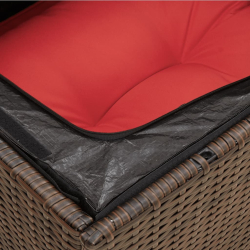 Sofa ogrodowa z poduszkami, 3-osobowa, brązowa, polirattan