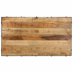 Stolik kawowy na kółkach, lite drewno mango, 100x55x26 cm