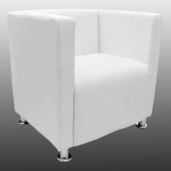 Fotel Cube Biała sztuczna skóra