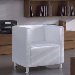 Fotel Cube Biała sztuczna skóra