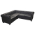 Sofa narożna Chesterfield 5-osobowa Czarna sztuczna skóra