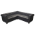 Sofa narożna Chesterfield 5-osobowa Czarna sztuczna skóra