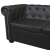 Sofa narożna Chesterfield 5-osobowa Czarna sztuczna skóra