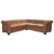 Sofa narożna Chesterfield 5-osobowa Brązowa sztuczna skóra