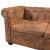 Sofa narożna Chesterfield 5-osobowa Brązowa sztuczna skóra