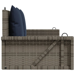 Ławka huśtawka z poduszkami Szara 119x56x48 cm Polirattan