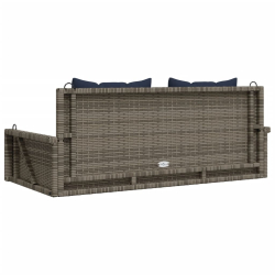 Ławka huśtawka z poduszkami Szara 119x56x48 cm Polirattan